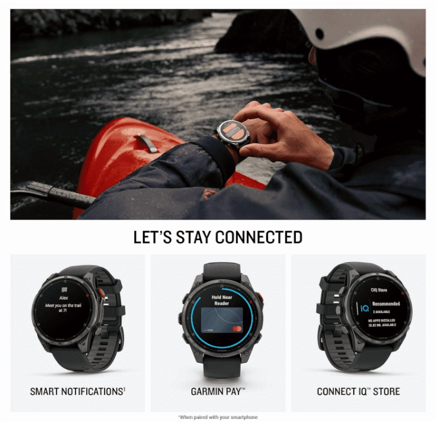 Garmin Fenix 8 Pro 47mm AMOLED Sapphire Premium Connected Multisport GPS Smartwatch, inReach, Carbon Gray DLC Titanium & Black/Pebble Gray Silicone Band w/ Wearable4U Black Earbuds Bundle