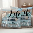 thumbnail image 2 of Turquoise Beach Outdoor Pillow Covers 26x26 Set of 2,Waterproof Patio Throw Pillowcase Protectors,Coastal Starfish Retro Wooden Plank Decorative Pillow Shams Cushion Covers for Seat Bed Couch Sofa, 2 of 8
