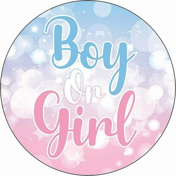 7.5 Inch Baby Shower Cake Topper – Round Edible Birthday Cake Decorations, Happy Birthday Cake