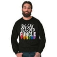 thumbnail image 3 of Big Gay Bearded Funcle Uncle Rainbow Men's Crewneck Sweatshirt Brisco Brands X, 3 of 6