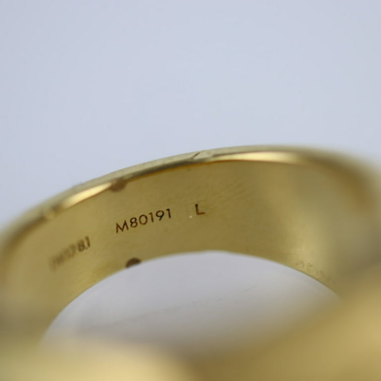 Louis Vuitton Monogram Monogram Signet Ring, Gold, L