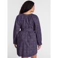 thumbnail image 3 of Terra & Sky Women's Plus Cotton Balloon Sleeve Tie Waist Tunic Dress, Sizes 0X-5X, 3 of 5