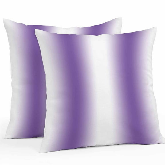 Purple White Gradient Outdoor Pillow Covers Pack of 2 Simple Pattern Waterproof Throw Pillow Covers Decorative Cushion Cases for Patio Garden Tent Balcony Couch 26x26 inch