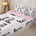 thumbnail image 3 of Homewish Black White Cow Print Cowgirl Boots Bow Print Zipper Twin Comforter Sets with Fitted Sheet and 2 Pillowcases,Country Style Zipper Bedding Set For Girls,Reversible,4-Piece, 3 of 7