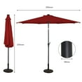 thumbnail image 2 of Patiojoy Parasol de Marché pour Patio de 10 Pi avec Lumière DEL à Énergie Solaire Bourgogne, 2 of 10