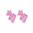 thumbnail image 2 of BemeyourBBs Toddler Baby Girl Summer Clothes Infant Baby Girl 2 Piece Summer Outfit Casual Striped Ruffled Hem V Neck Sleeveless Tank Tops and Wide Legs Pants 2 Pcs Set, 2 of 9