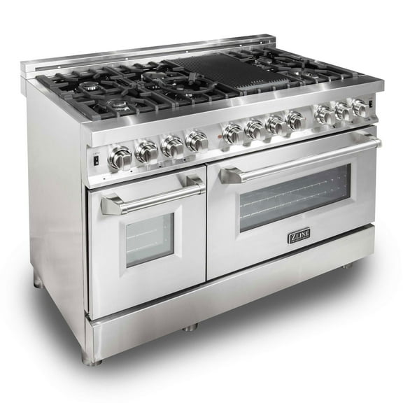 ZLINE 48 in. Professional 6.0 cu. ft. 7 Gas Burner/Electric Oven Range in Stainless Steel (RA48)