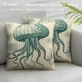 thumbnail image 3 of JEUXUS  Vintage Marine Life Decorative Pillow Covers Cut&nbsp;Jellyfish&nbsp;Starfish Home Throw Pillowcase&nbsp;Cushion Cover for Couch Bedroom Decor, 3 of 5