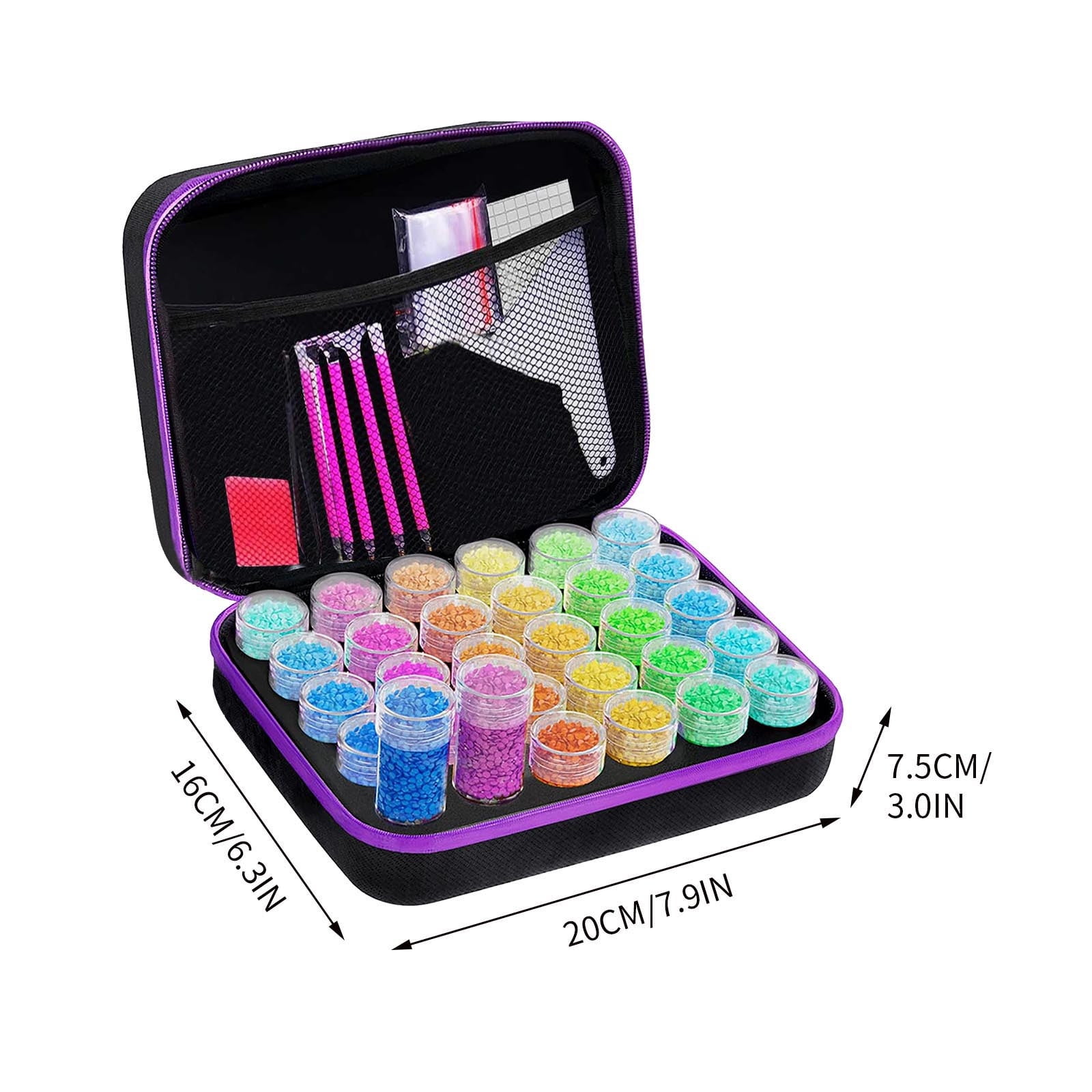 Weloille 60 Compartments Bottle 120 Bottles Storage Container for Diamond Art Kits,Portable Bead Storage Boxes for Diamond Painting Accessories and Tools