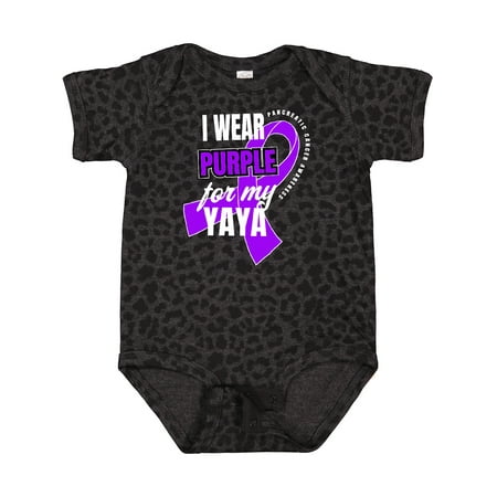 

Inktastic I Wear Purple for My Yaya Pancreatic Cancer Awareness Gift Baby Boy or Baby Girl Bodysuit
