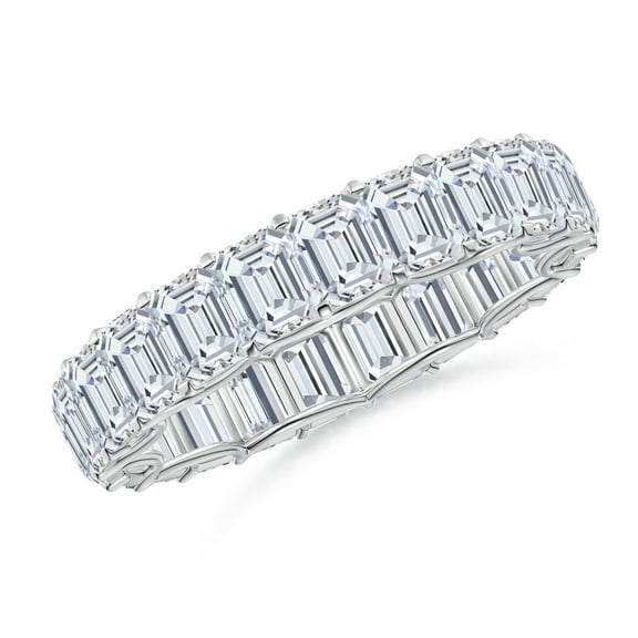 ANGARA Prong Set Emerald-Cut Natural Diamond Wedding Ring for Women in Platinum (Ring Size- 7.5) | April Birthstone, Jewelry Gift for Women, Birthday, Engagement, Wedding, Anniversary