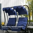 thumbnail image 3 of Outsunny Alloy 2-Seater Porch Swings Canopy Replacement, Dark Blue, 3 of 9