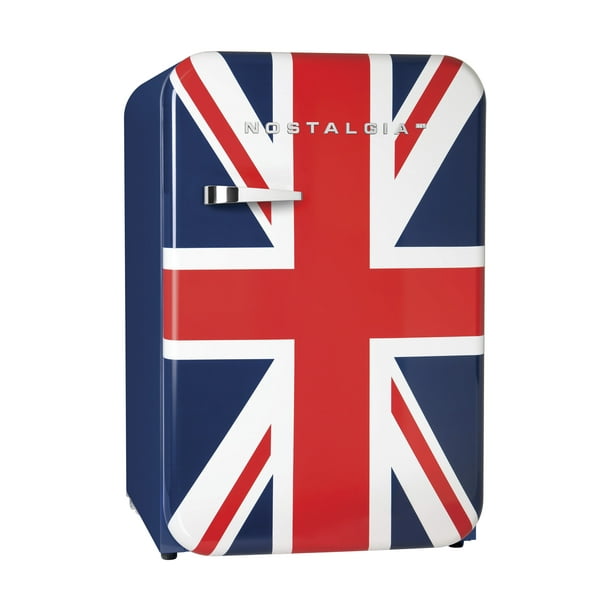 Nostalgia RRF38SDUK Retro 3.8 Cu Ft Union Jack Refrigerator w Freezer