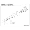 thumbnail image 3 of Kingston Brass KS4040DKL Kaiser Single-Handle Six-Way Diverter Valve with Square Trim Kit, Matte Black, 3 of 4