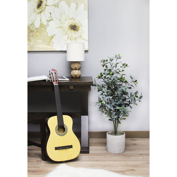 The Mod Greenhouse Faux Green Olive Tree in a Black Matte Planter Pot 42