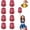 Rose red gold, variant on 8 PCS Cheerleader Pom Poms,with Baton Handle for Rooters Cheering Squad Team Spirit Sports (Blue Gold)