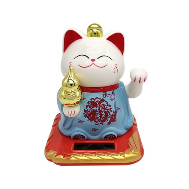 Decoración de animales que agita Energía solar Decoración de bienvenida que agita Adorno de muñeca de plástico para la oficina en casa, Azul Yuarrent HA002819-02B