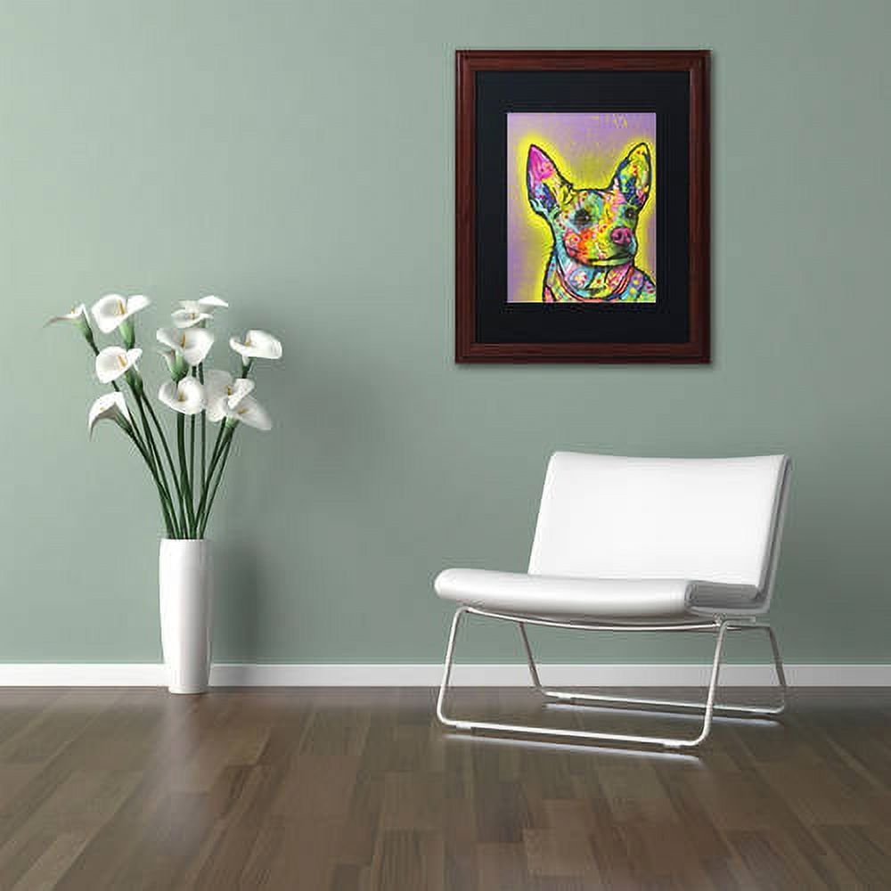 Trademark Fine Art "Listening" Canvas Art by Dean Russo, Black Matte, Wood Frame