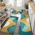 thumbnail image 2 of Gold Teal Blue Marble Kitchen Rugs Sets Of 3,Kitchen Runner Rugs Non Skid Washable,Decorative Kitchen Floor Mats for Kitchen,Sink,Laundry,17"x30"+ 17"x47" + 17"x59", 2 of 6