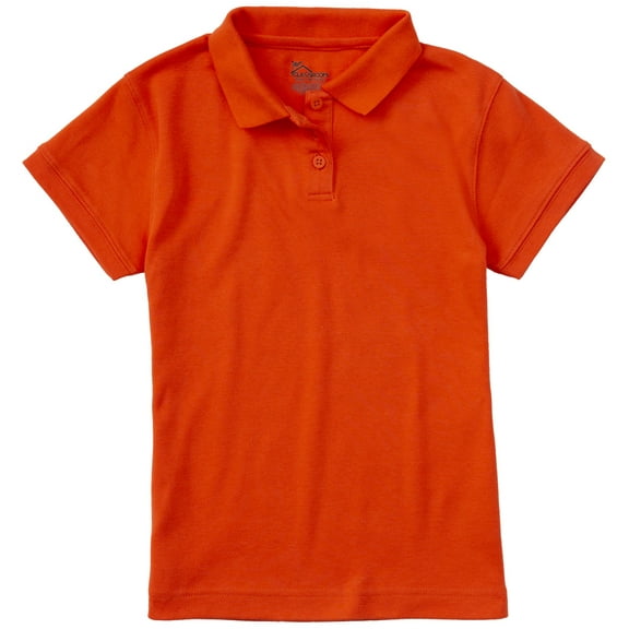 Classroom School Uniforms Adult Short Sleeve Fitted Interlock Polo 58584, M, Orange