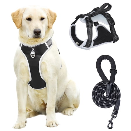 TBWYF No Pull Dog Harness with Training Handle, Adjustable Reflective Pet Harness 5FT Dog Harness and Leash for Large Dogs Small Medium Dogs