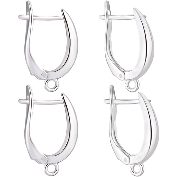 1 Box 10Pcs Silver Half Hoop Earring Findings with Loop 925 Sterling Silver Plated Brass Huggie Leverback Earwires Latch Back French Earring Hooks for Jewelry Making Earrings DIY Craft colorful