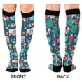 thumbnail image 4 of FORMRS Womens Knee High Socks Casual Long Thick Travel Daily Wear, 2 Pairs, Green Cartoon Truck Pattern, 4 of 6