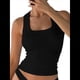 thumbnail image 2 of Camisola Básica Sin Mangas con Cuello Cuadrado Acanalado para Mujer, Camisola de Verano 2025 Negro L, 2 of 8
