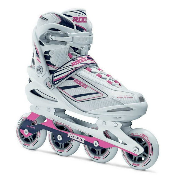 Roces Women's IZI Sporty Inline Fitness Skates, White-Blue-Pink 400802 00002-10
