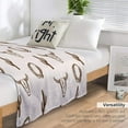 thumbnail image 3 of Western Bull Skull Blanket Bohemian Brown Cactus Longhorn Cow Skull Country Farmhouse Soft Cozy Lightweight Throw Blanket for Boys Men Bedroom Living Room Dorm Chair Sofa Travel40x50in, 3 of 5