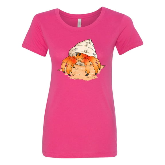 Inktastic Cute Hermit Crab on Beach Women's T-Shirt