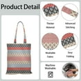 thumbnail image 5 of Boho Chic Canvas Tote Bag – Vintage Floral Tribal Pattern Reusable Grocery Bag, Abstract Geometric Earthy Aesthetic Shopping Bag for Women, Hippie & Artistic Lifestyle, 5 of 7