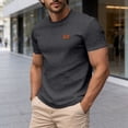 thumbnail image 5 of COSFO Mens T-Shirts Casual Short Sleeve Jacquard Shirt Crew Neck Classic Fit Summer Solid Shirts for Men L, 5 of 9