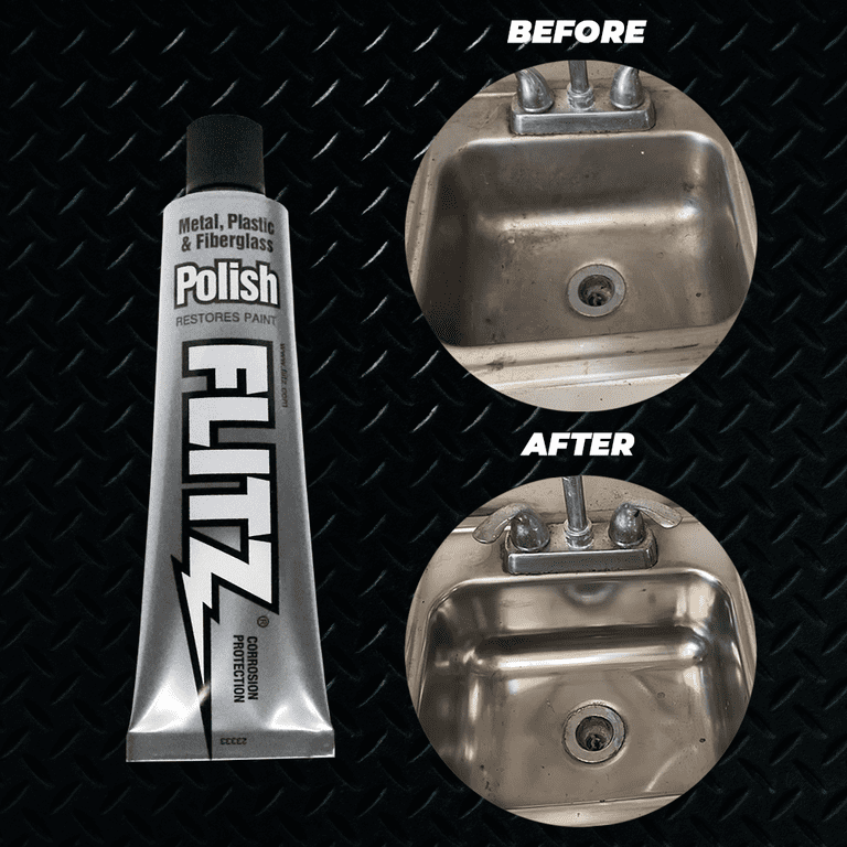 Flitz Metal Polish for Chrome, Aluminum Cleaner, Brass Flitz Metal Polish for Chrome, Aluminum Cleaner, Brass