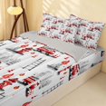 thumbnail image 2 of Erosebridal Fire Truck Zipper Full Size Comforter Sets with Fitted Sheet and 2 Pillowcases, Firefighter Zipper Bedding Set, White Pattern, Gray Reversible, 2 of 7