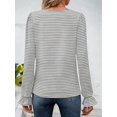 thumbnail image 2 of Women'S Puff Long Sleeve Square Neck Shirts Fall Causal Trendy Tunic Tops Grey XXL, 2 of 6