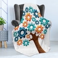 thumbnail image 4 of Industrial Soft Flannel Fleece Blanket, Innovation Gears Concept Tree System Nature Cooperation Start up Modern Graphic, Cozy Plush for Indoor and Outdoor Use, 70" x 90", Multicolor, by Ambesonne, 4 of 5