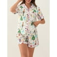 thumbnail image 3 of Christmas Pajama Set for Women Short Sleeve Tops + Elastic Waist Shorts Pjs Loungewear Set Holiday Sleepwear, 3 of 6