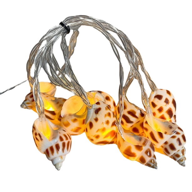 Cadena de Luces con Temática Playera, Conchas y Caracolas LED, Luces Decorativas, y Luces Ambientales