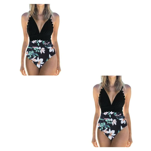 Toystoory Traje de baño de mujer sin mangas espalda abierta acolchado traje de baño de poliéster Type4 NO4