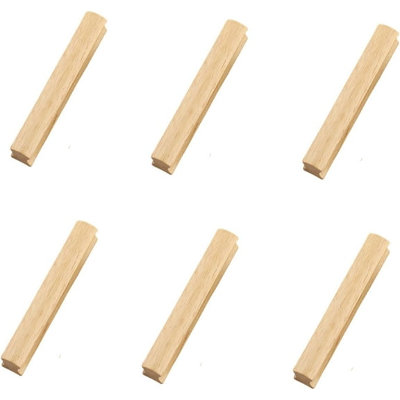 Gamvdout Wood Dresser Knobs 6Pcs Cabinet Door Cabinet Drawer Solid Wood Handle Rubber Wood Wardrobe Wooden Handle 96Mm