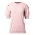 thumbnail image 5 of Sweaters for Women 2025 Puff Short Sleeve Crewneck T-Shirt Summer Fall Jumper Top Womens Pullover Sweaters, 5 of 8