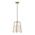 thumbnail image 1 of Henn&Hart 11" Brass Finish Metal/Fabric Pendant, 1 of 7