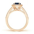 thumbnail image 2 of ANGARA Natural Round 1 ct Blue Sapphire Split Shank Ring with Diamond Halo in 14K Rose Gold for Women (Size-6mm) | September Birthstone, Anniversary, Jewelry Gift for Women | Natural Sapphire Ring, 2 of 7