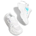thumbnail image 4 of LUCKY STEP Fashion Colorblock Chunky Sneakers Retro Dad Walking Shoes,White,Womens, 4 of 5