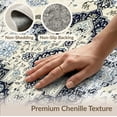 thumbnail image 6 of ODIKA 4'x6' Washable Area Rug Stain Resistant, Low Pile, Easy Care Oushak Medallion Distressed Vintage Scrollwork Bordered Traditional for Dorm Room, Small Living, 6 of 7
