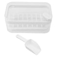 thumbnail image 1 of Easy Release Ice Cube Tray Plastic 32 Grids Ice Tray with Lid Bin Scoop for Freezer White, 1 of 10
