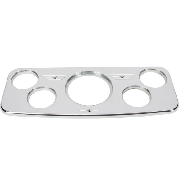 Speedway Motors Polished Aluminum Gauge Panel Fits Standard Models, Dash Instrument Cluster Bezel Replacement for Street Rod and Restoration Projects