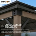 thumbnail image 6 of Sunjoy 8ft. x 12 ft. Wooden Cedar Framed Grill Gazebo with DC Solar Power - Brown, 6 of 10