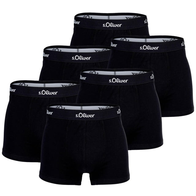 s.Oliver Calzoncillos para hombre, paquete de 6 - Boxer Briefs, Algodón Stretch Negro L